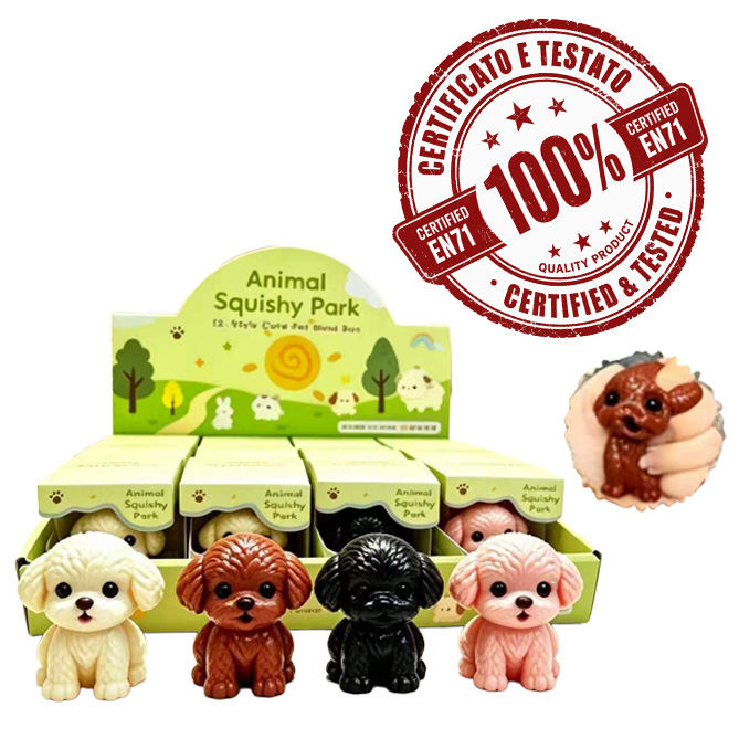 SQUISHY Cagnolini (TPR) 7cm In Box (8x6x6cm) In espo da 12pz 4ass…x288